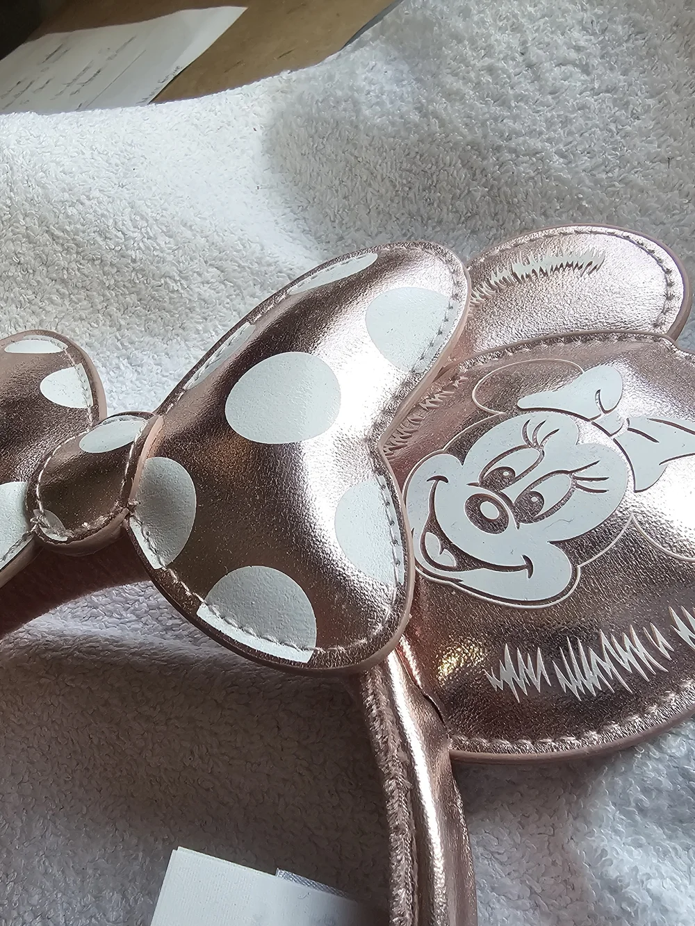 Metallic Rose Gold Minnie Balloon Mouse Ear Headband - One Size